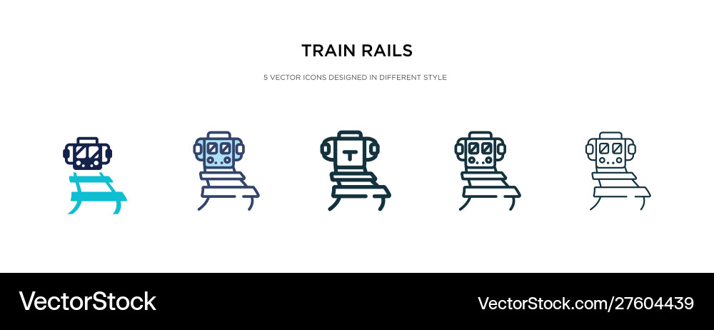 Train rails icon in different style two colored vector image