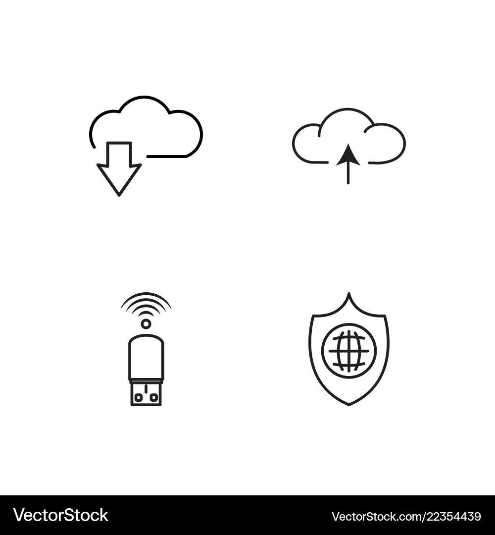 Web simple outlined icons set vector image
