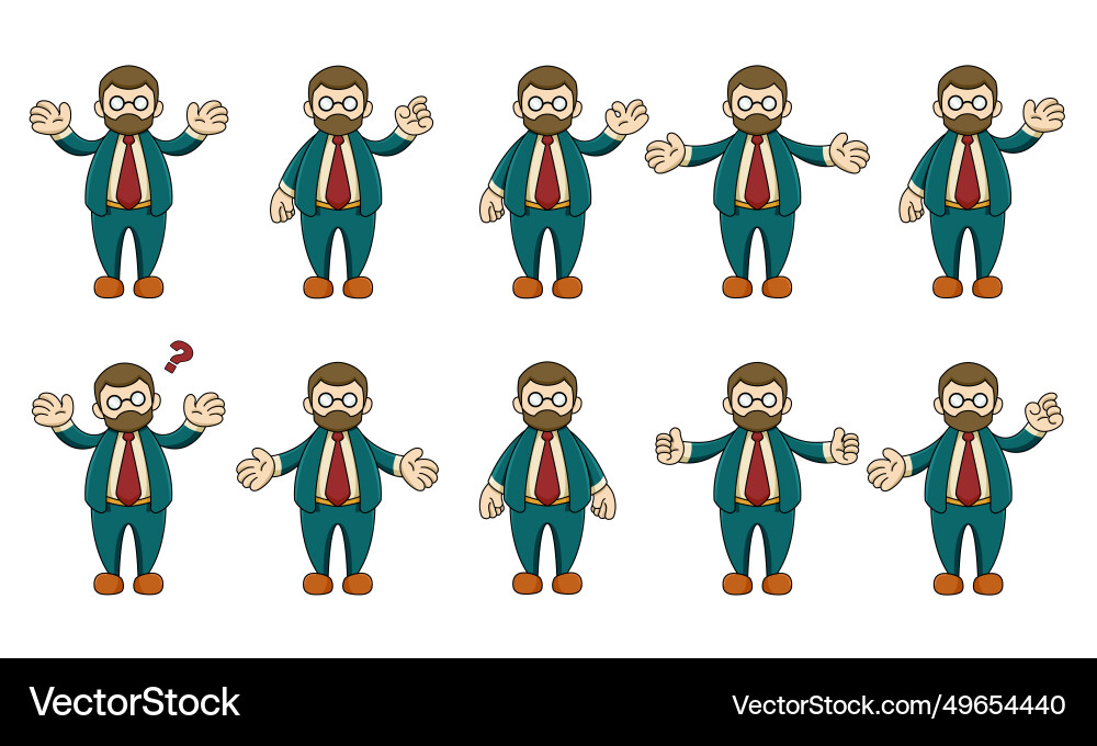 A character with explanatory gestures by hand A character with explanatory gestures by hand Vector Image