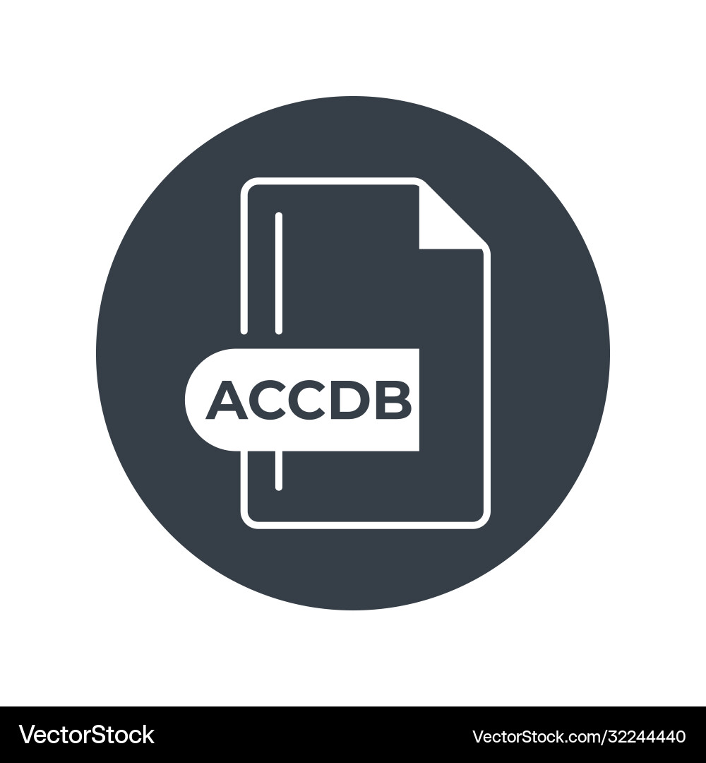 Accdb file format icon extension filled vector image