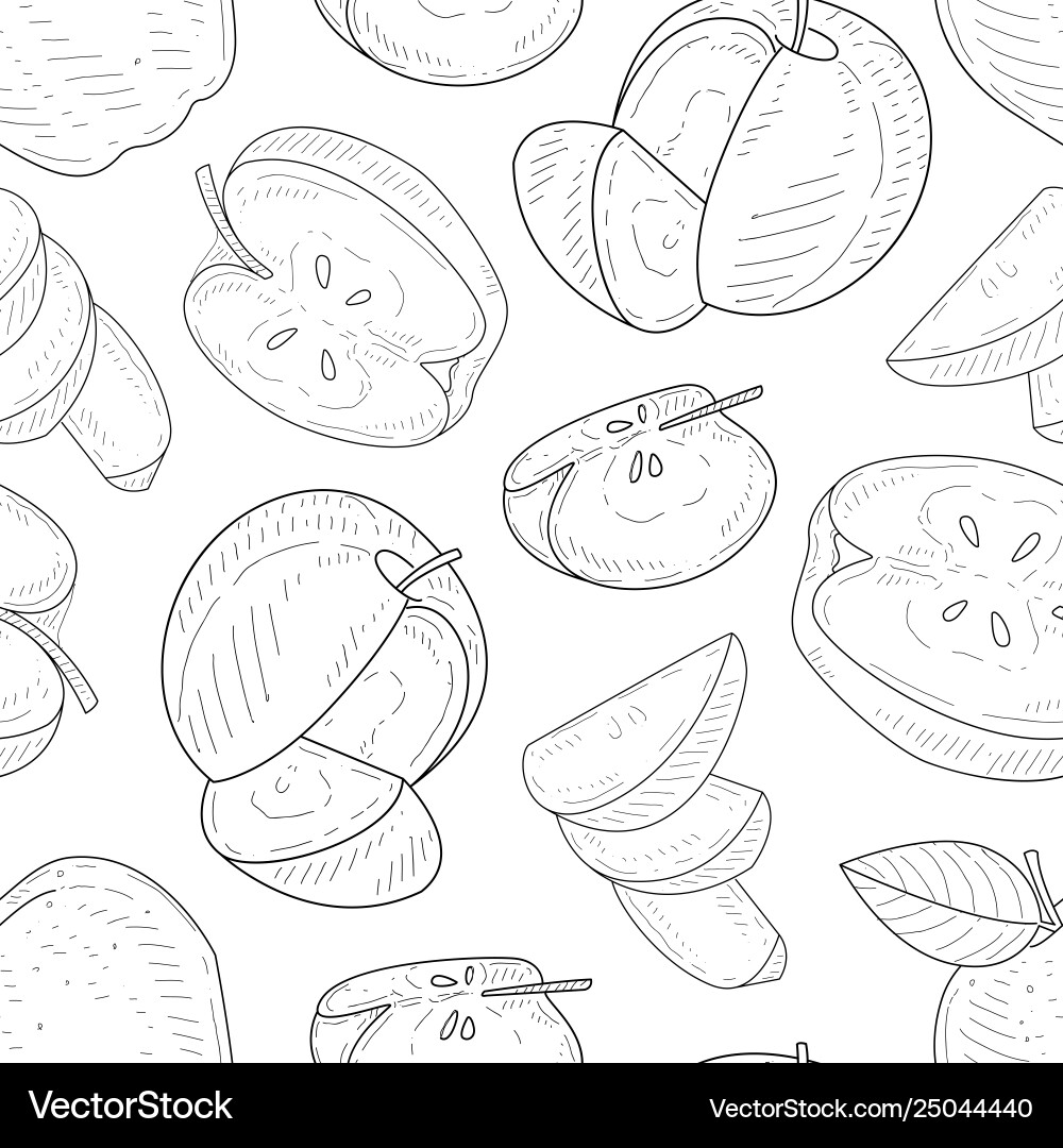 Apple Slice Seamless Pattern vector image