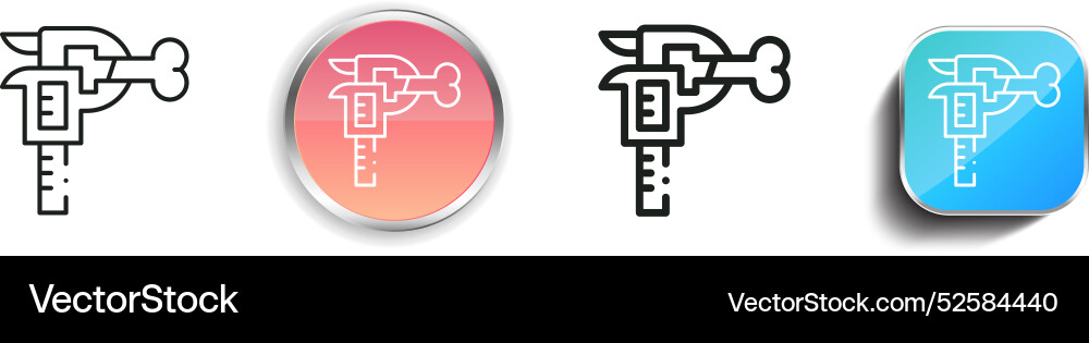 Caliper icon thin linear regular and button style vector image