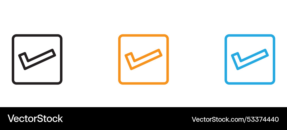 Checkbox icon thin line set Vector Image