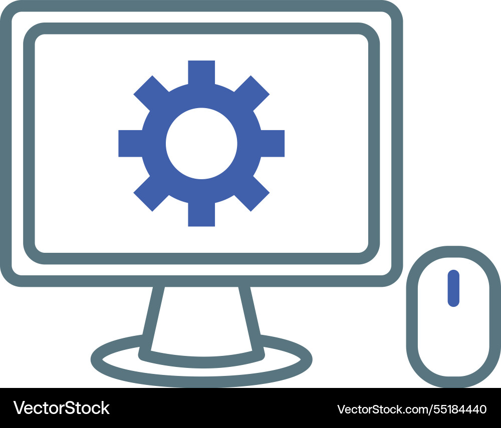 Computer system settings icon vector image