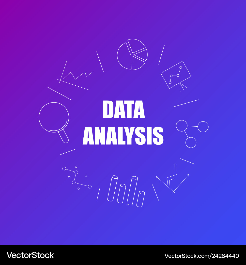 Data analysis background from line icon Vector Image