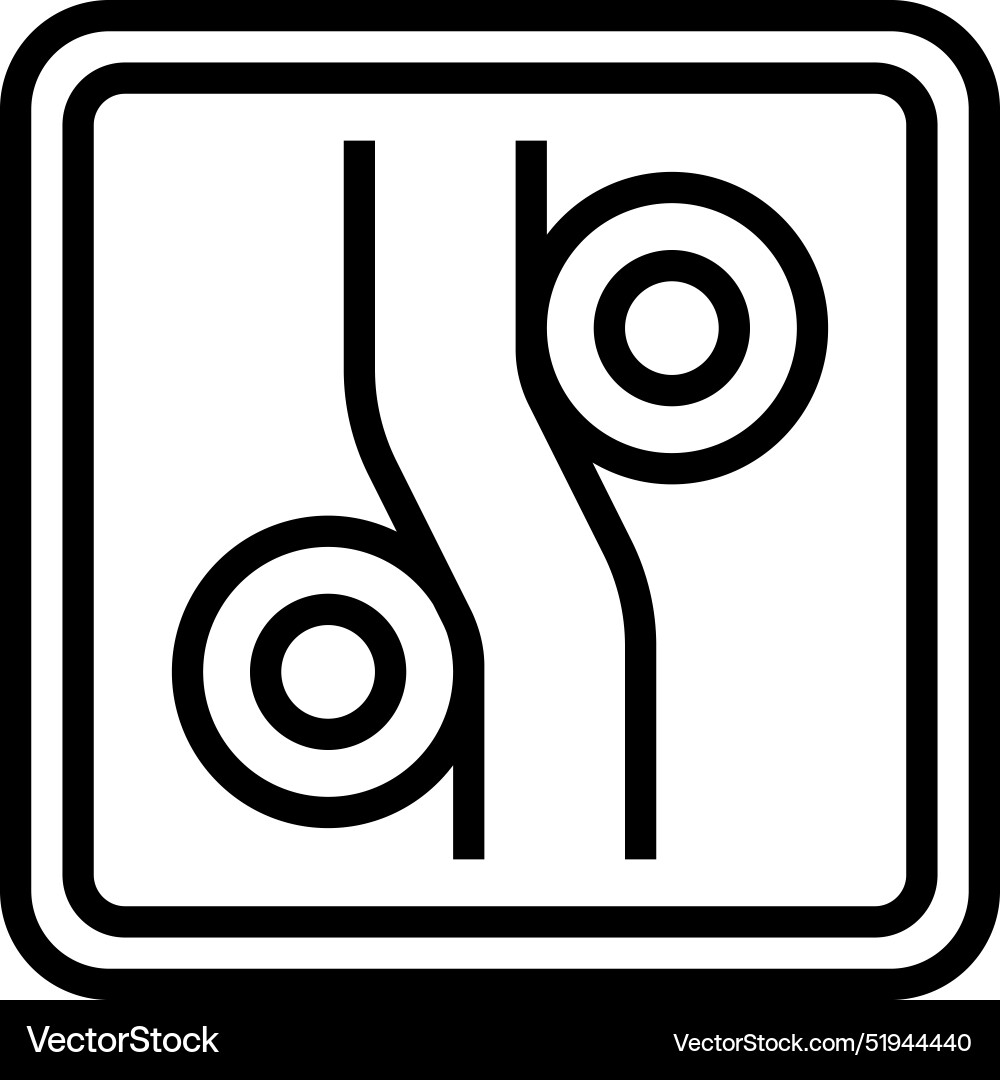 Free bending label product caution line icon Free bending label product caution line icon vector image