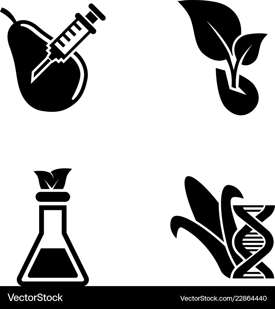 Gmo dna modification simple related icons Gmo dna modification simple related icons vector image