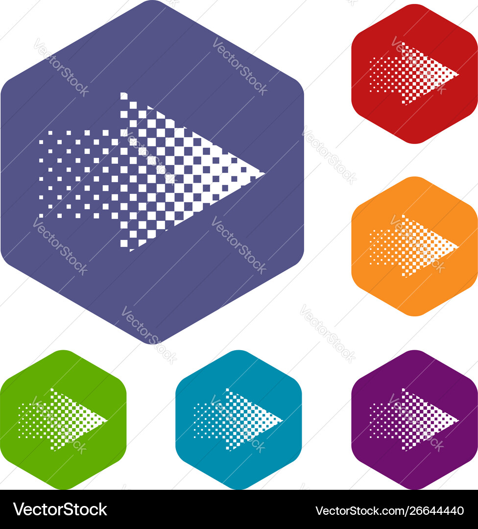 Halftone rigth arrow icon simple style Halftone rigth arrow icon simple style vector image