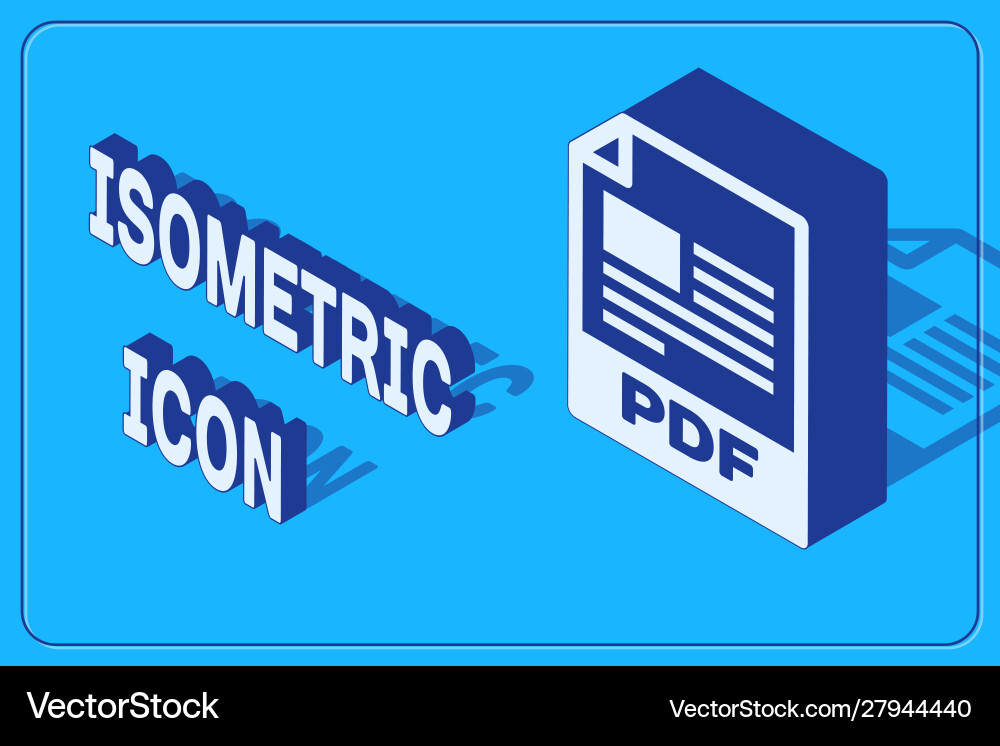 Isometric pdf file document download button Isometric pdf file document download button vector image