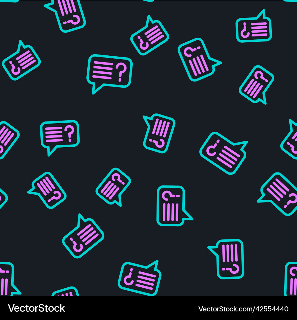 Line unknown search icon isolated seamless pattern Line unknown search icon isolated seamless pattern Vector Image