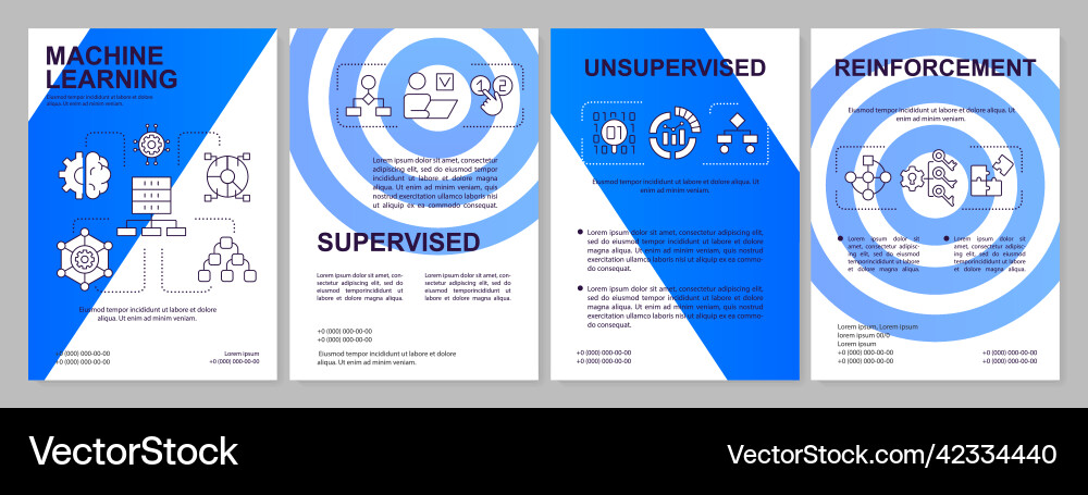 Machine Learning Data Brochure Template vector image
