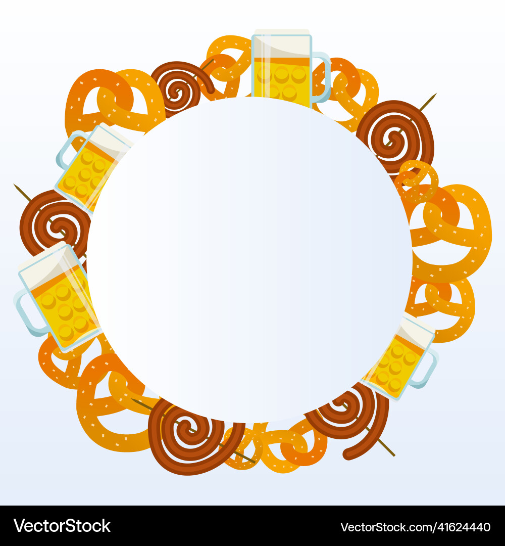 Oktoberfest 2018 pub food frame Oktoberfest 2018 pub food frame vector image