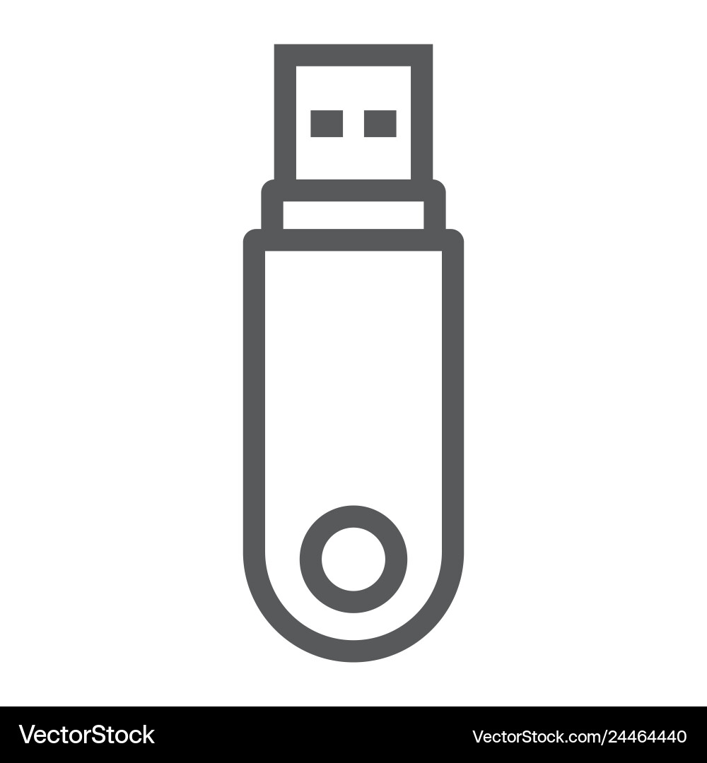 Pendrive line icon data and memory flash drive Pendrive line icon data and memory flash drive vector image