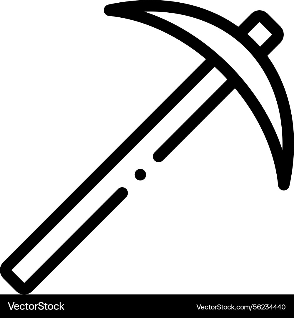 Pickaxe icon thin linear style design isolated Pickaxe icon thin linear style design isolated vector image