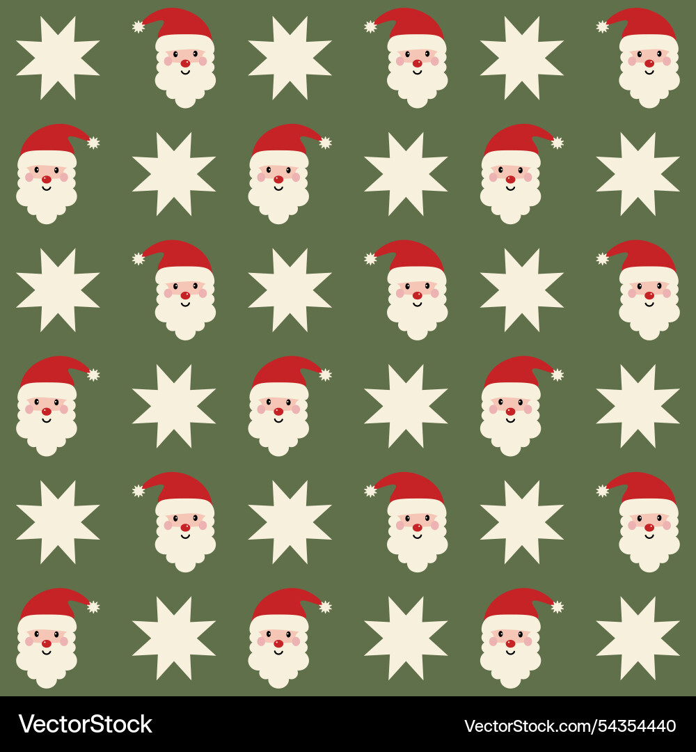 Santa christmas seamless pattern Royalty Free Vector Image