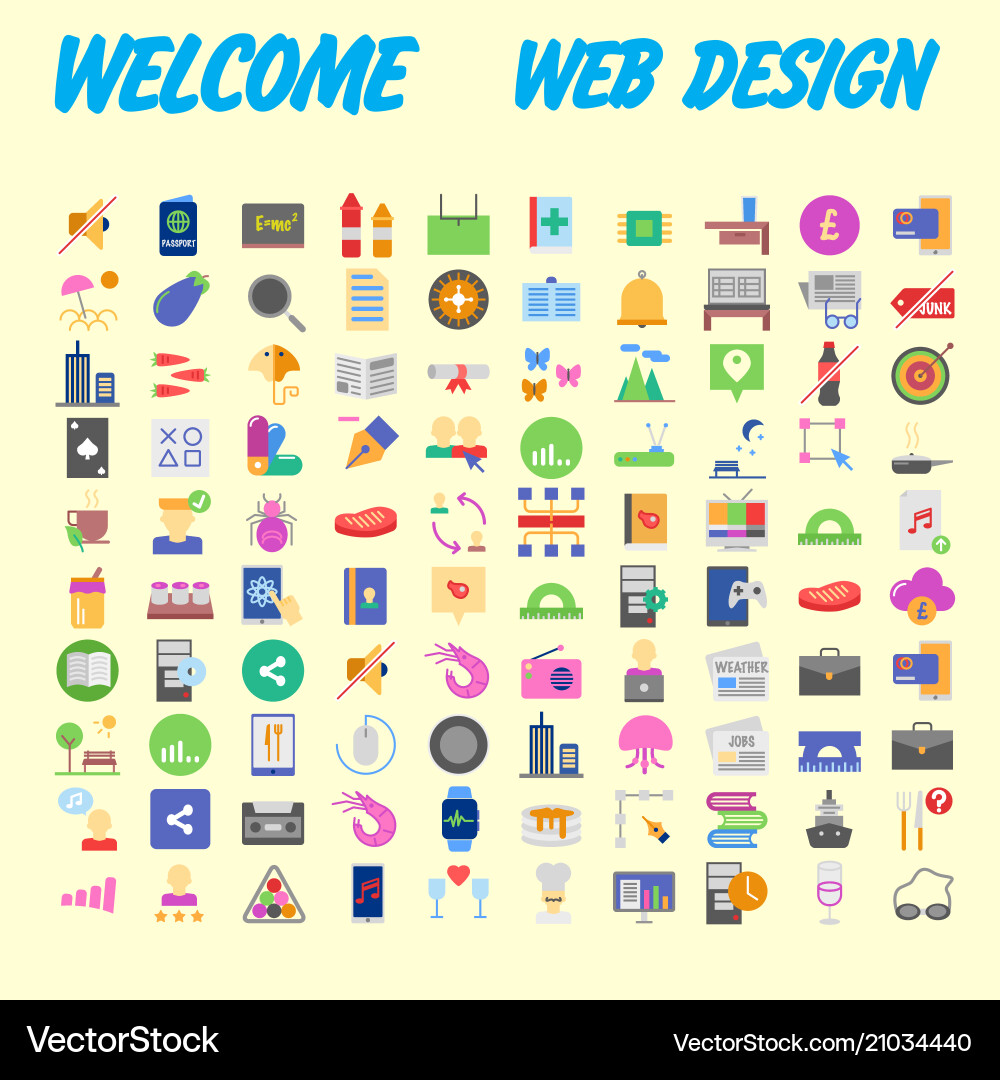 Set line icons in flat design with elements vector image