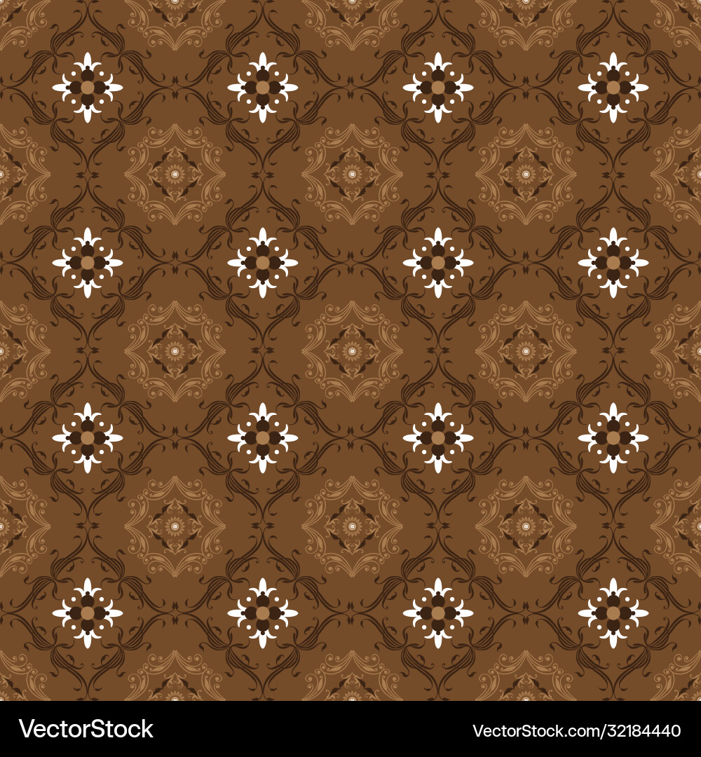 Simple flower pattern on central java batik vector image