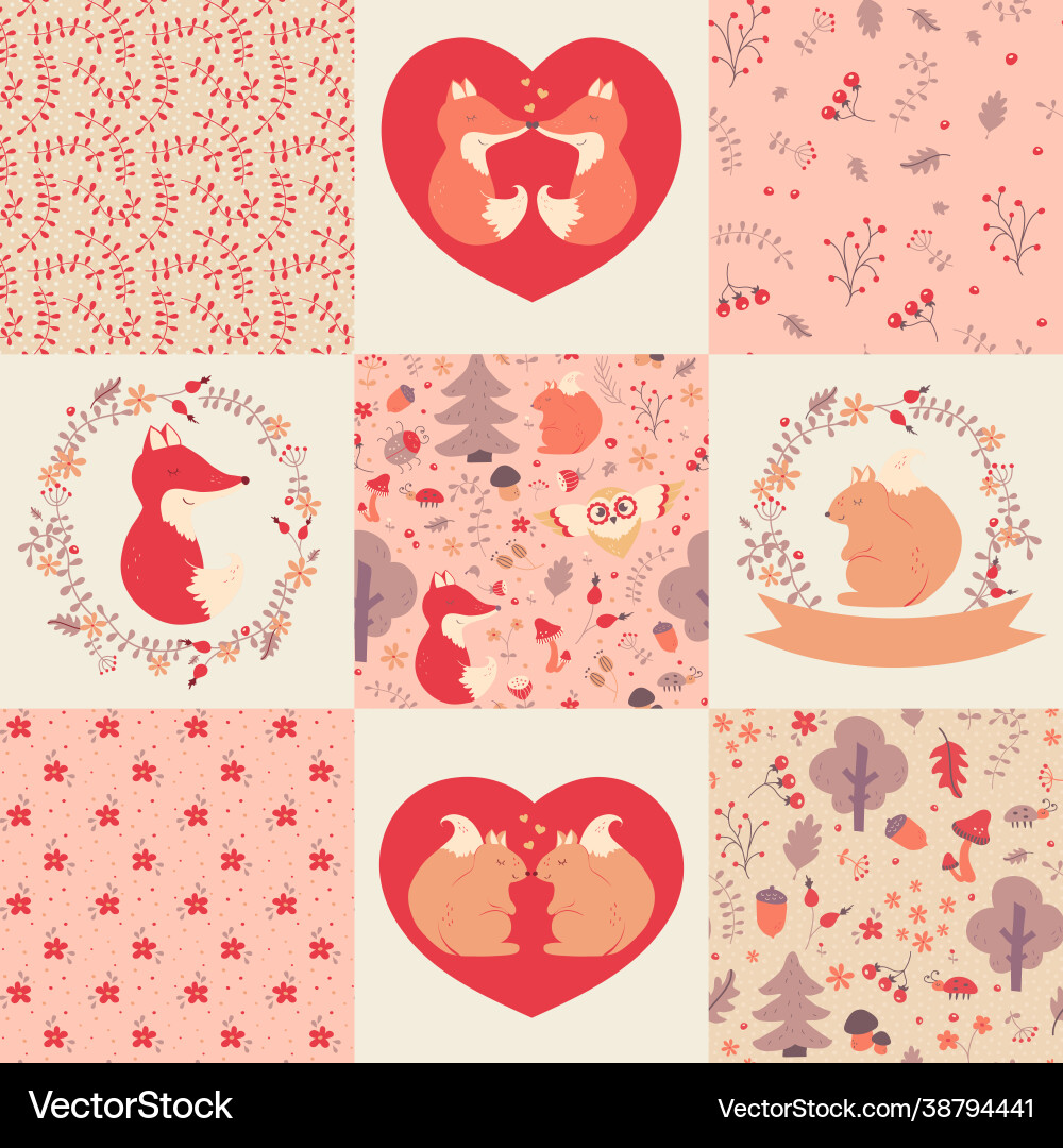 Baby girl patterns and collection Baby girl patterns and collection vector image