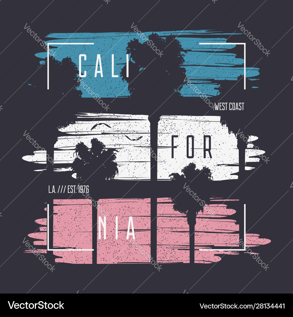 California print with frame and palm tree California print with frame and palm tree vector image