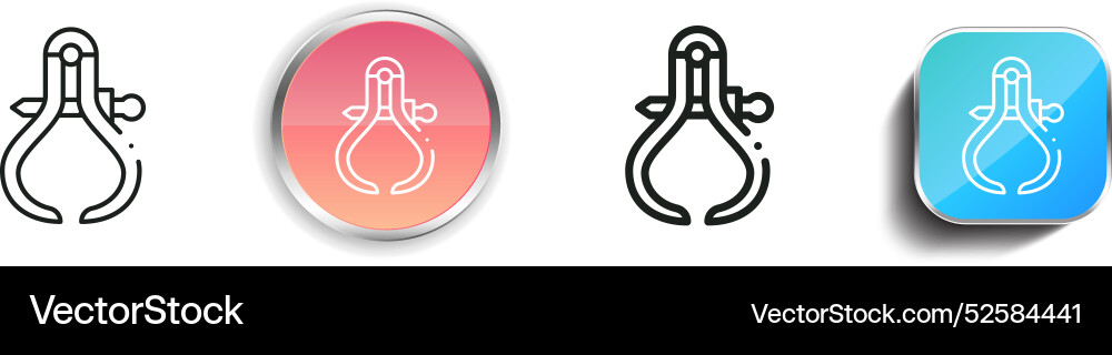 Caliper-Symbol dünne lineare regelmäßige und Schaltfläche Stil Caliper-Symbol dünne lineare regelmäßige und Schaltfläche Stil vektorbild