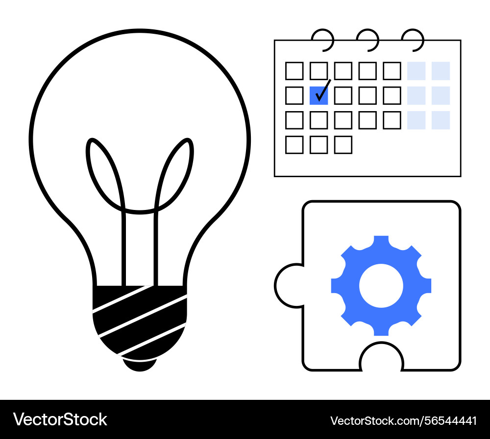Creative idea development with planning problem Creative idea development with planning problem vector image