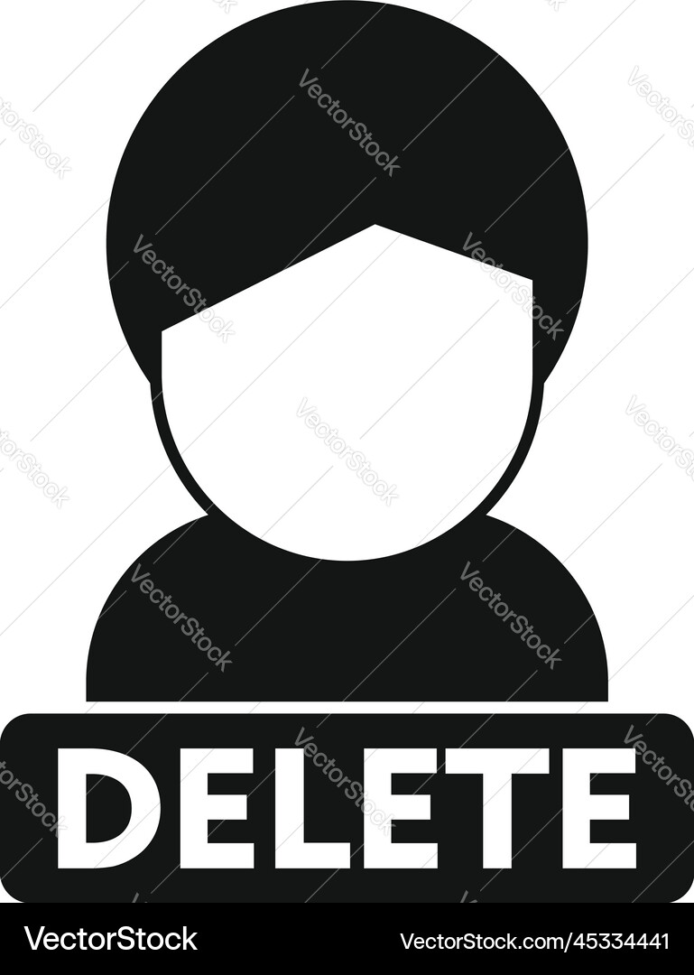 Delete user icon simple people service Delete user icon simple people service vector image