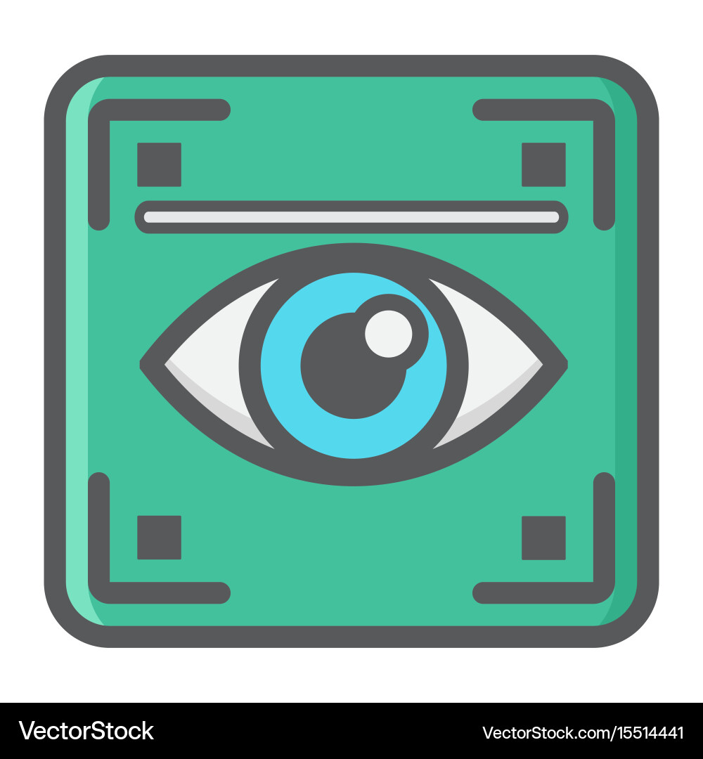 Eye scan colorful line icon iris scanner vector image
