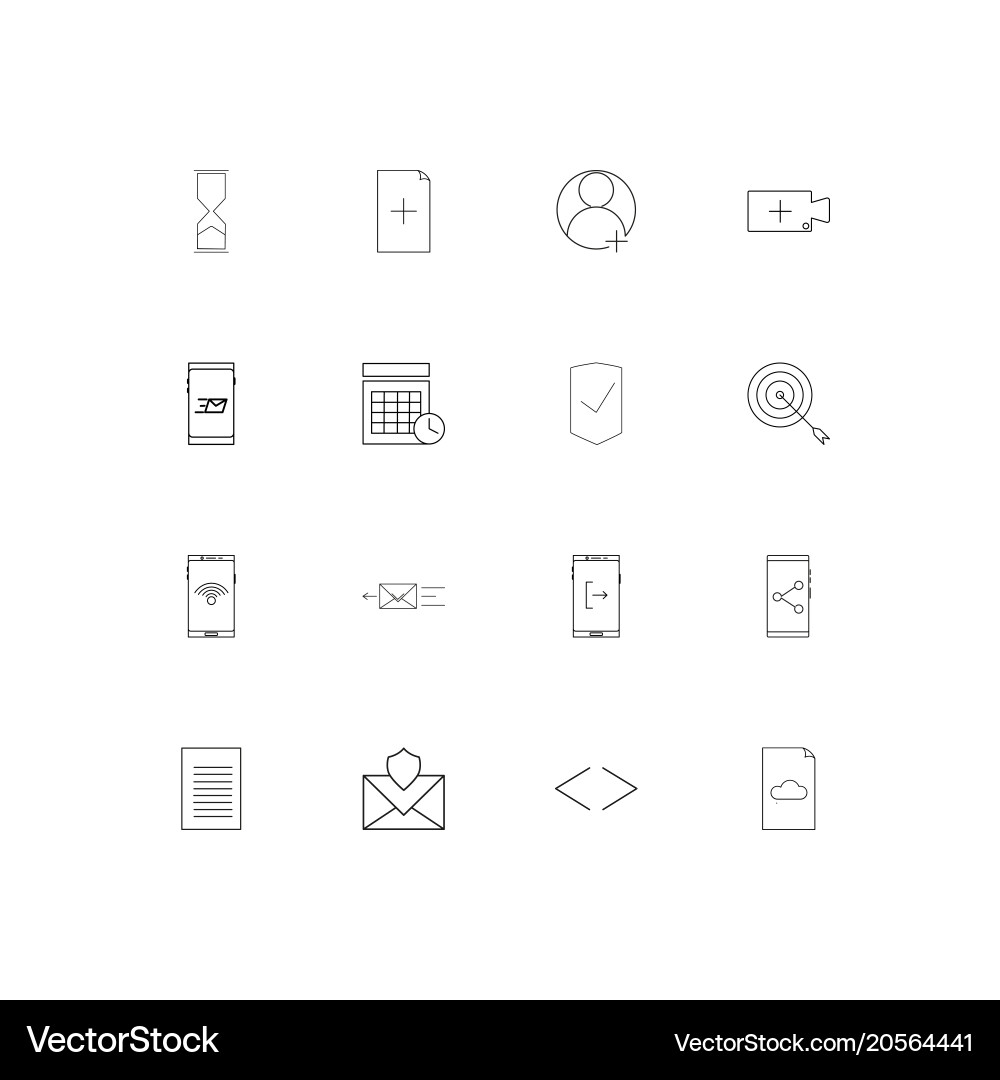 Internet technologies simple linear icons set vector image