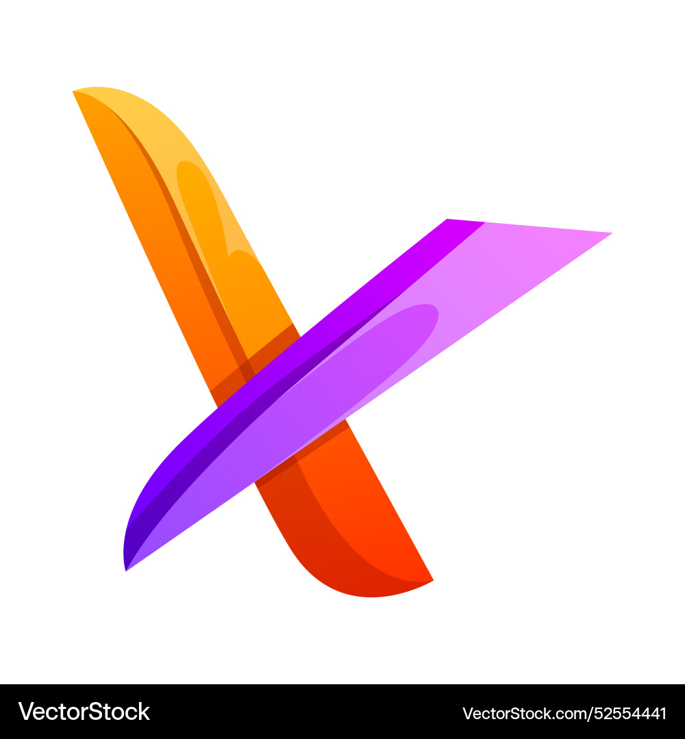 Letter x gradient logo design Royalty Free Vector Image