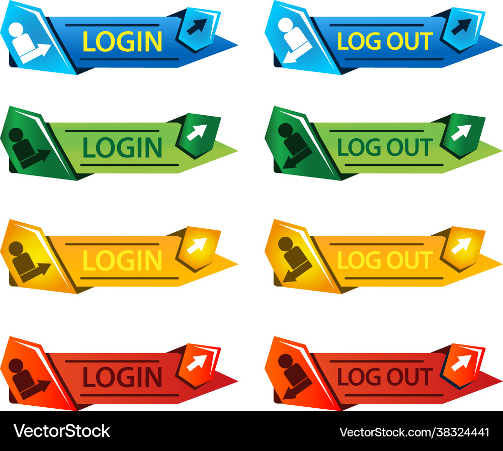 Login and logout text button Login and logout text button vector image