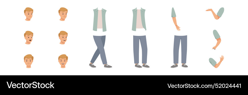 Man character constructor with separated body vector image