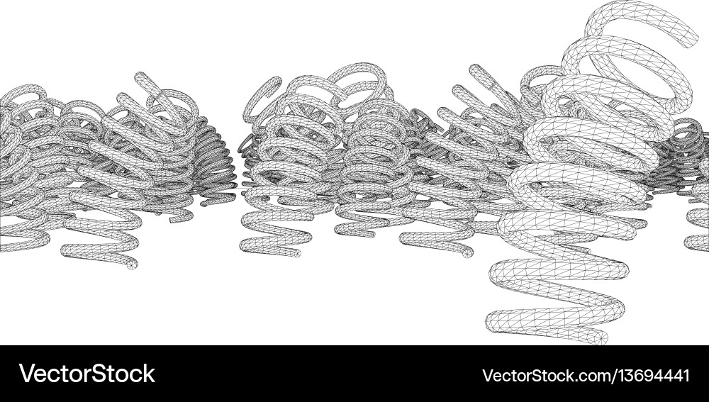 Many springs rendering of 3d Vector Image