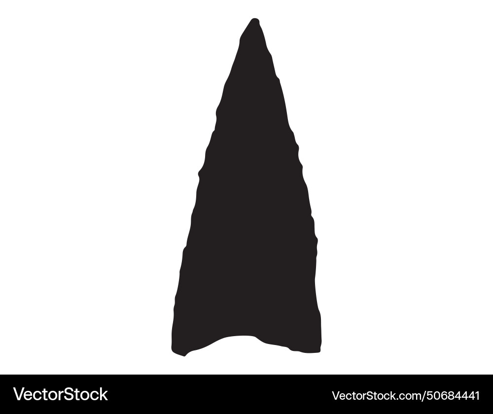 Native american stone arrowhead silhouette art Native american stone arrowhead silhouette art vector image