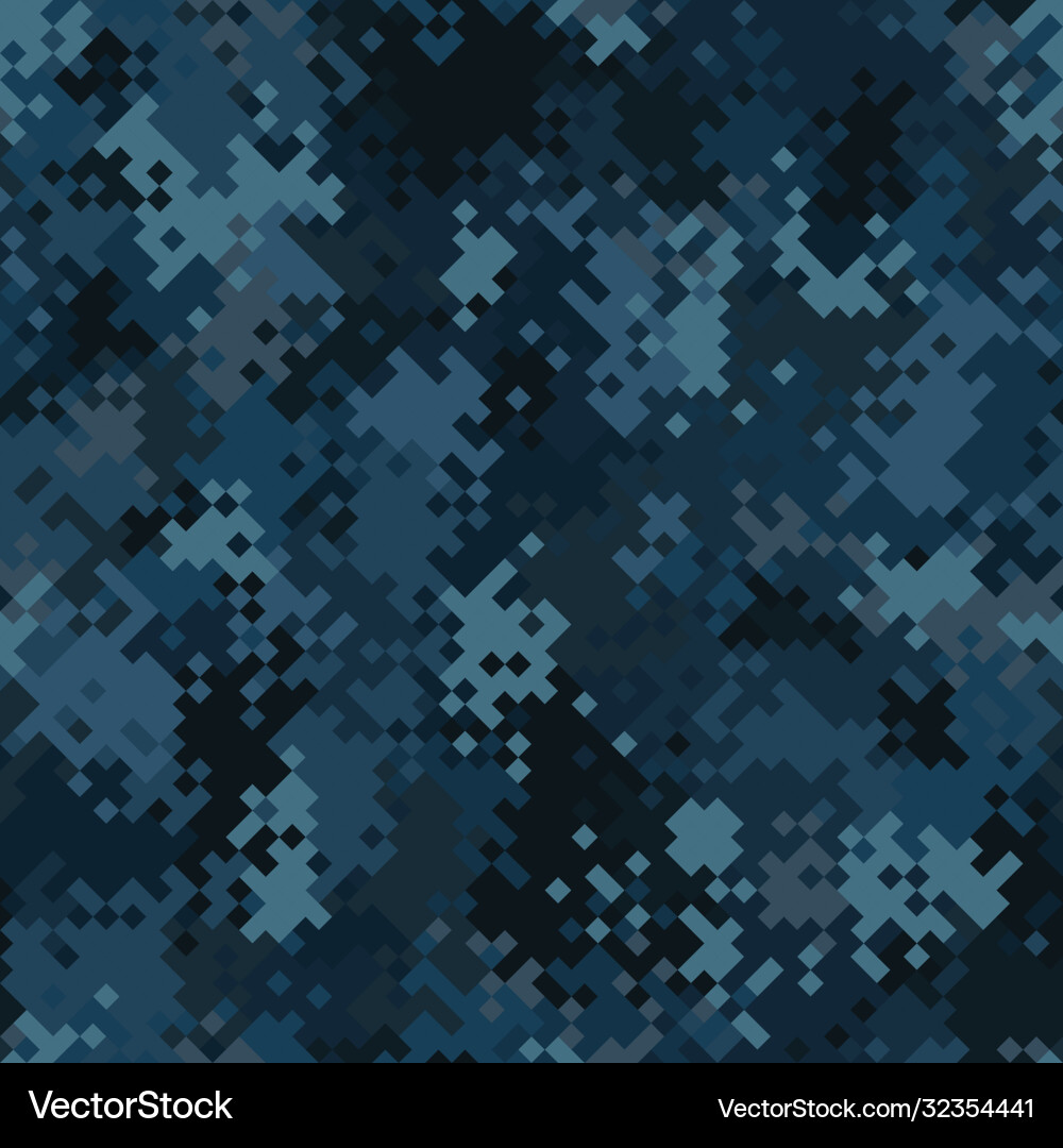 Navy Camo Pixel Pattern Royalty Free Vector Image