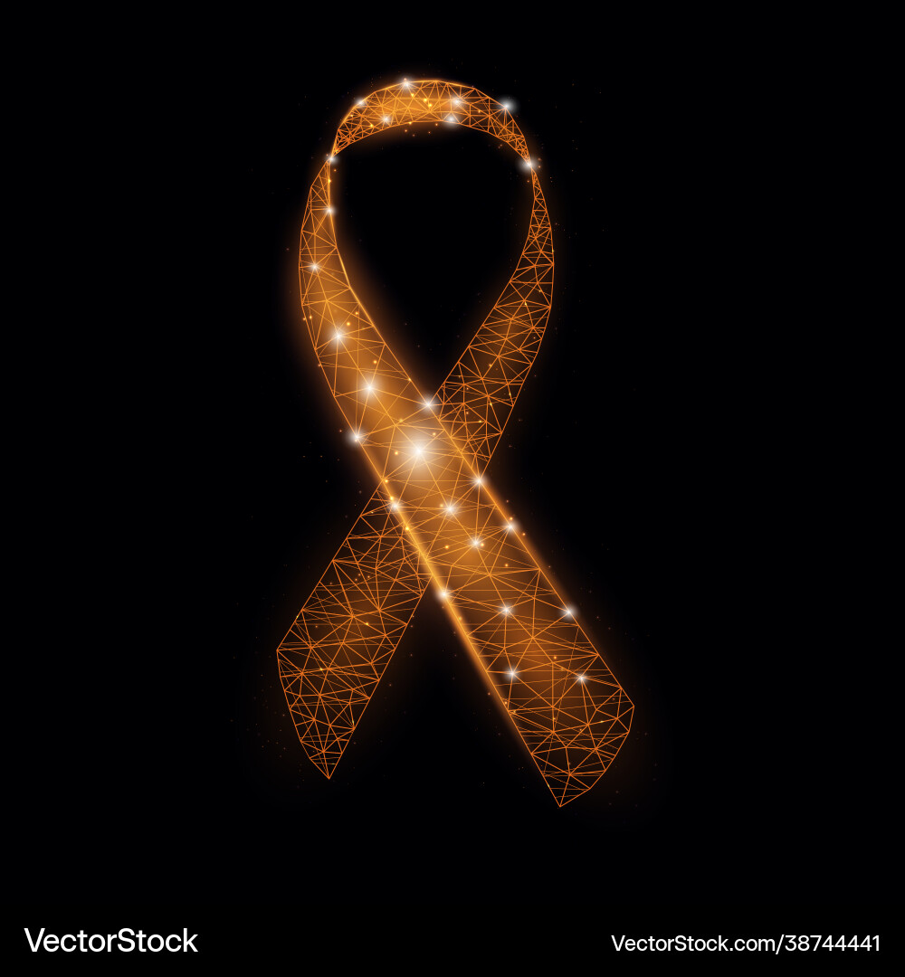 Orange ribbon awareness Royalty Free Vector Image