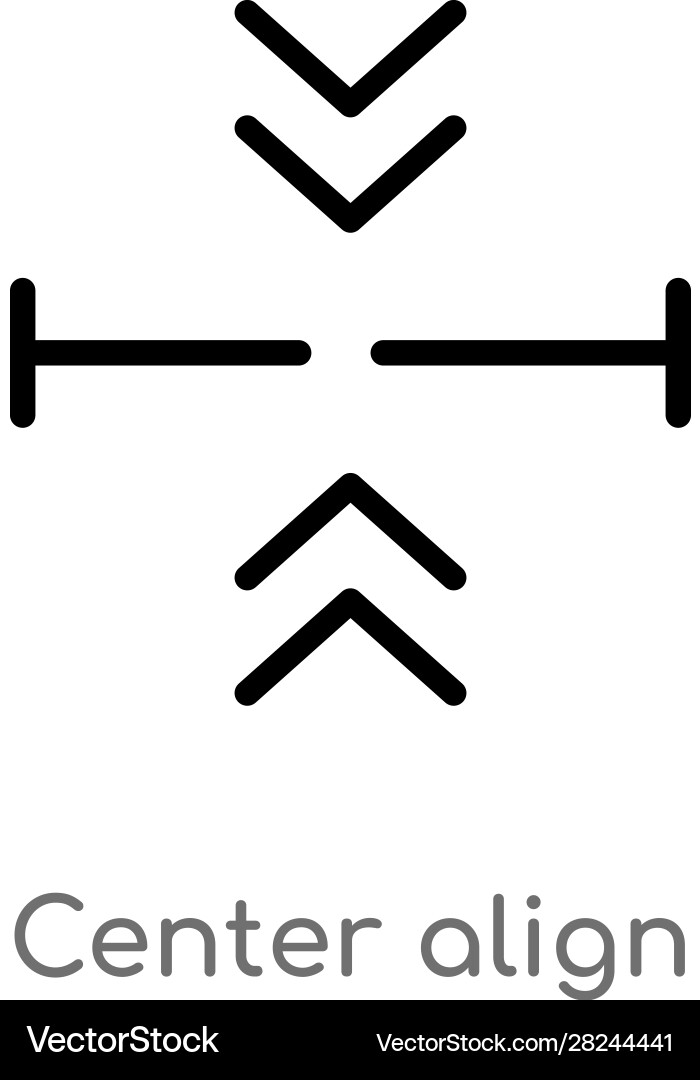 Outline center align icon isolated black simple Outline center align icon isolated black simple vector image