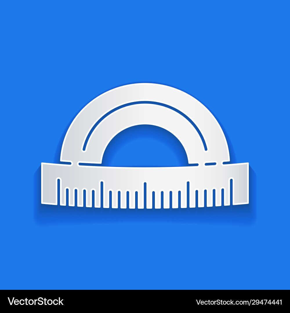 Paper cut protractor grid for measuring degrees Paper cut protractor grid for measuring degrees vector image