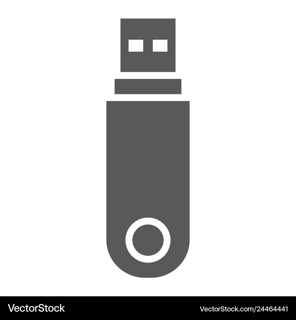 Pendrive glyph icon data and memory flash drive Pendrive glyph icon data and memory flash drive Vector Image