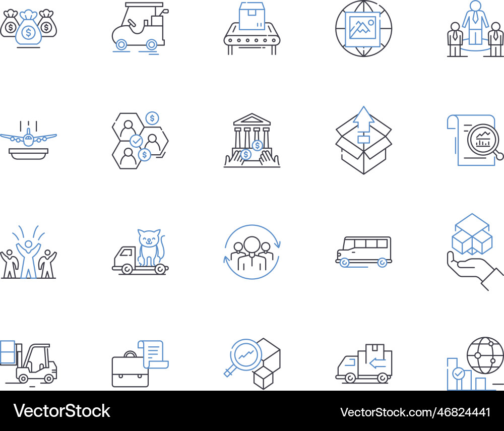 Provisioning line icons collection allocation Provisioning line icons collection allocation Vector Image