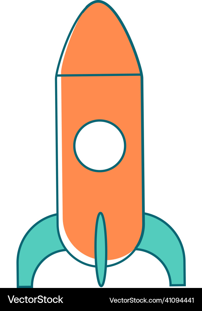 Rocket flat color object Rocket flat color object Vector Image