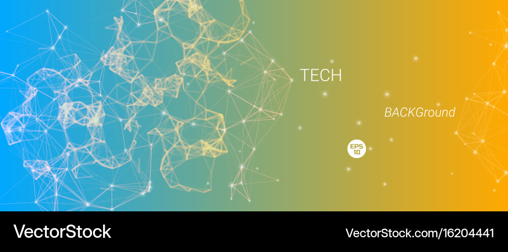 Technological Particle Network vector image