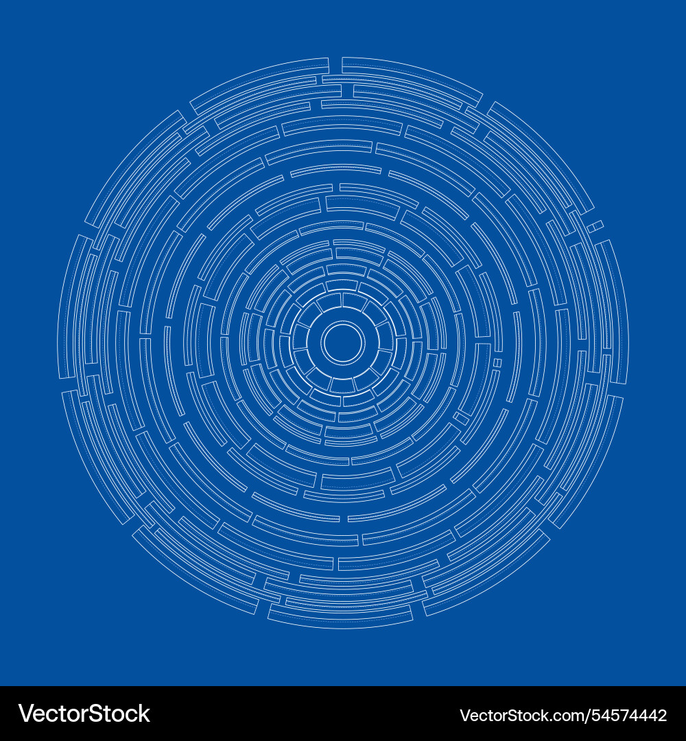 3d circular pattern style wireframe model 3d circular pattern style wireframe model vector image