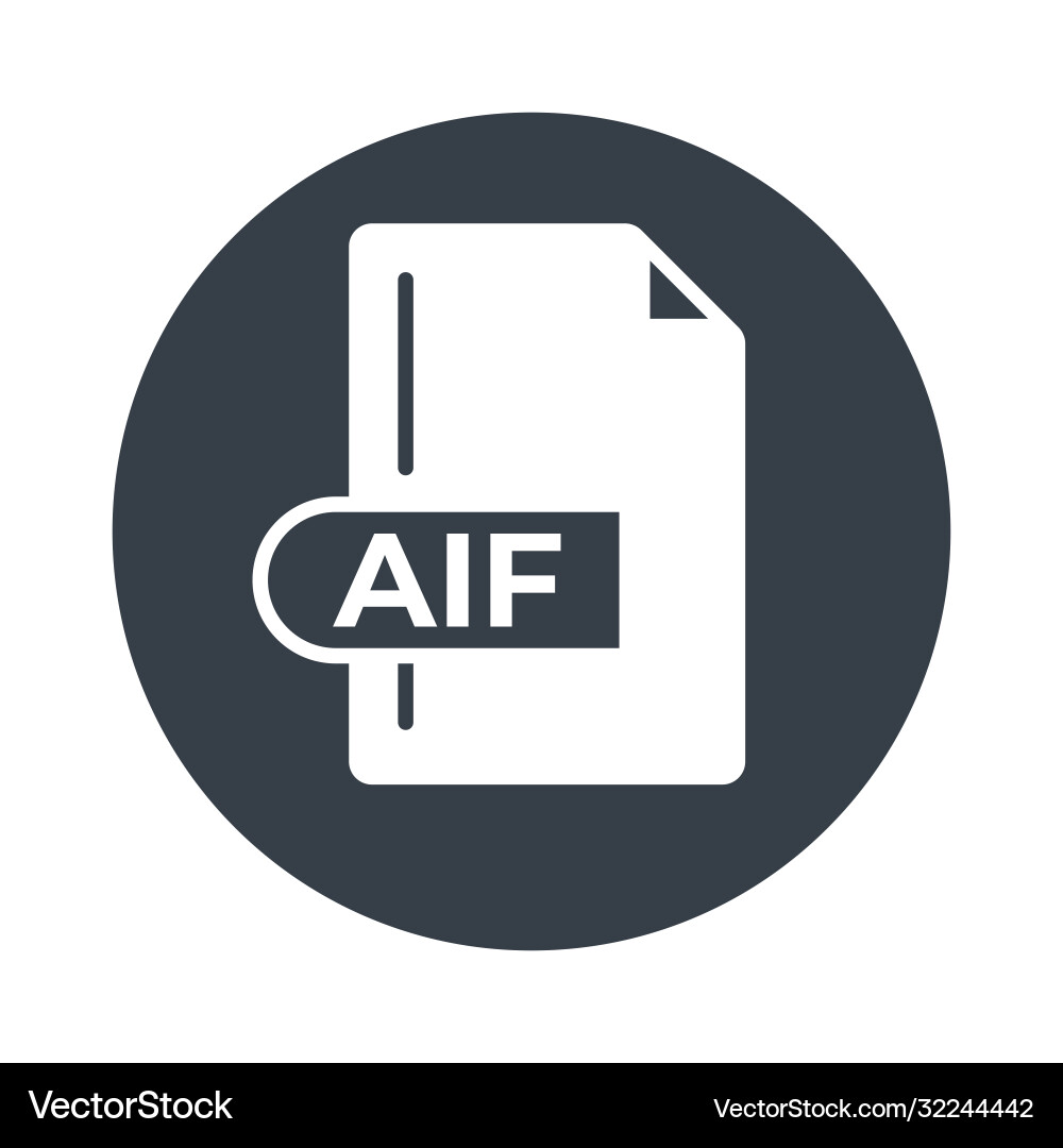 Aif file format icon extension filled vector image