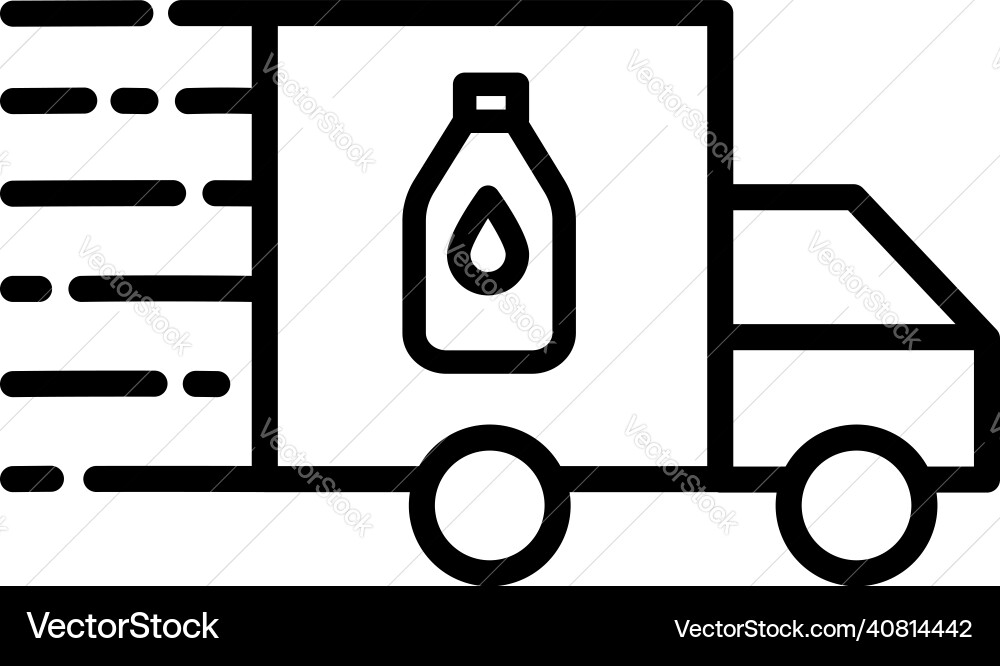 Black line water delivery truck icon Black line water delivery truck icon vector image