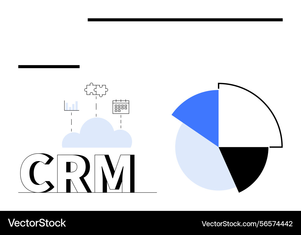 Crm concept with cloud computing data analysis Crm concept with cloud computing data analysis vector image