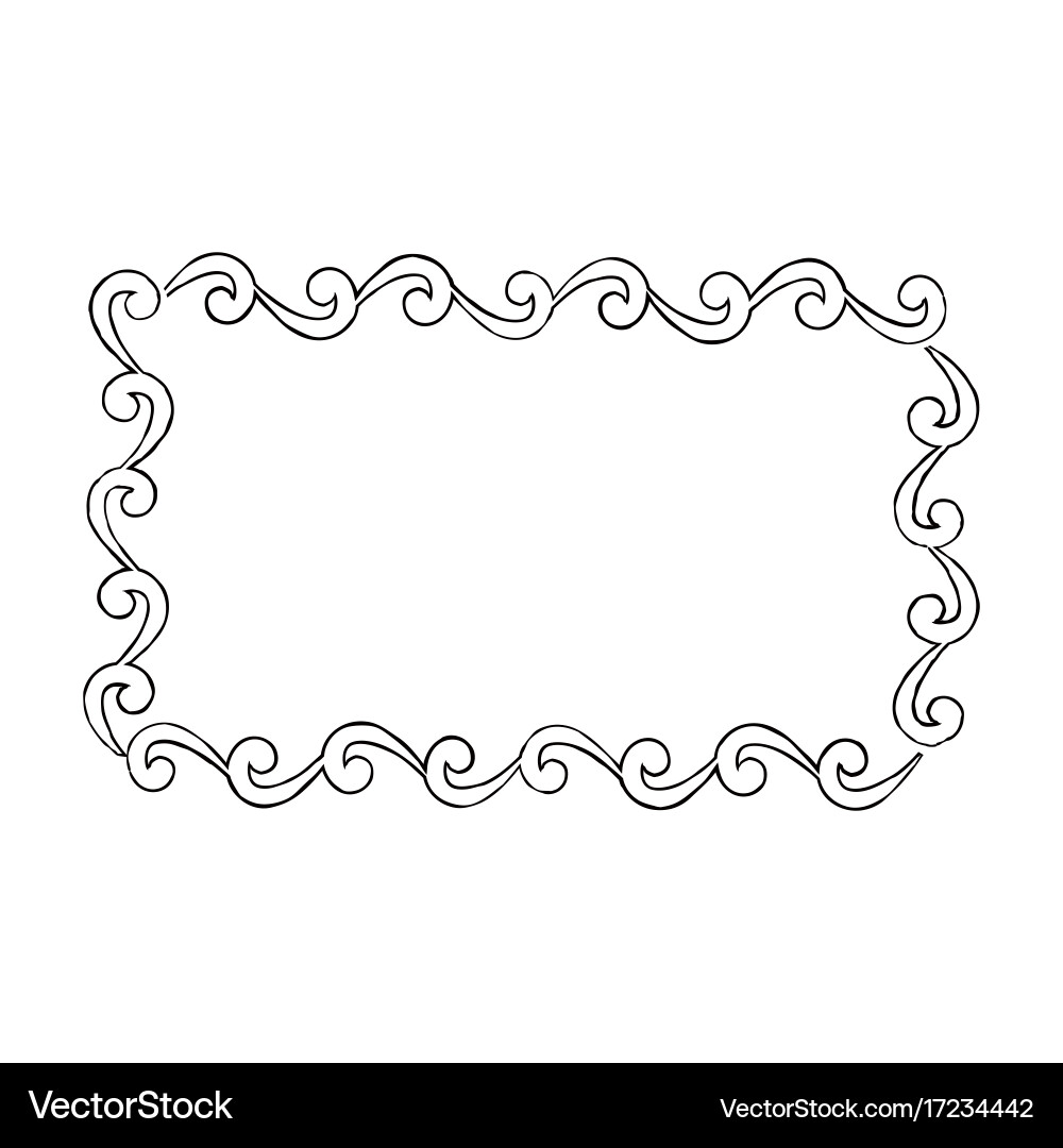 Curved Doodle Frame vector image