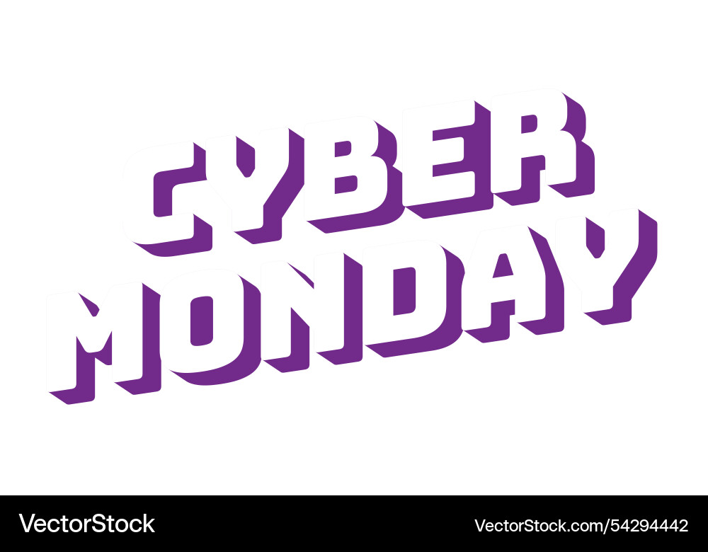 Cyber monday text effect in 3 dimensions look Vector Image
