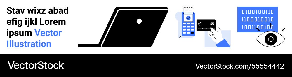 Digital security concepts with binary code laptop Digital security concepts with binary code laptop Vector Image