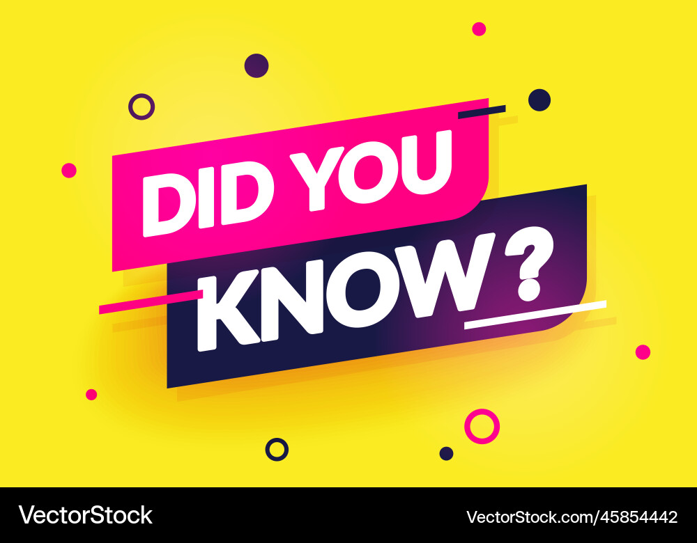 Dynamic label with text did you know Dynamic label with text did you know vector image