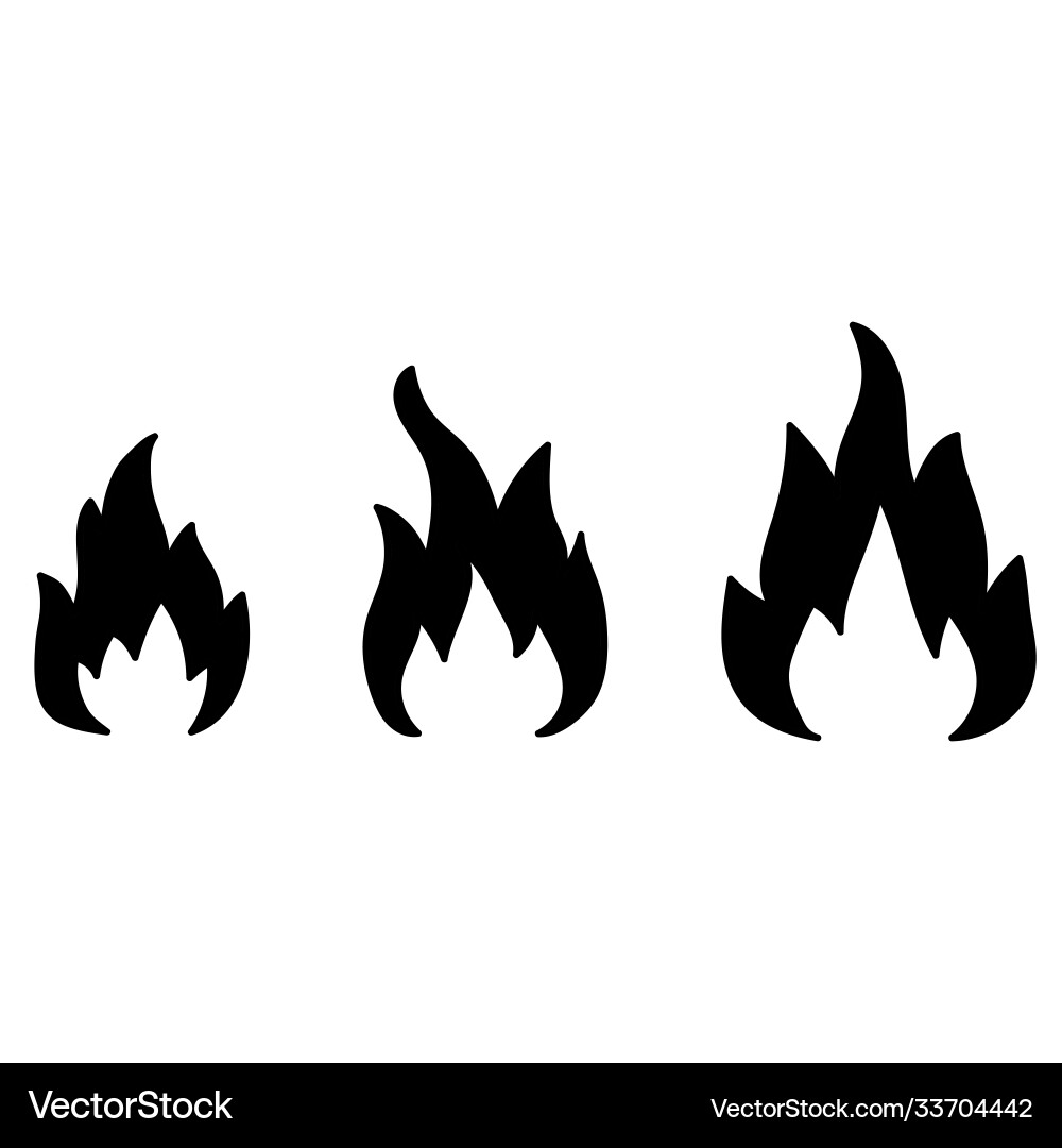 Fire icon set isolated from background different Vector Image